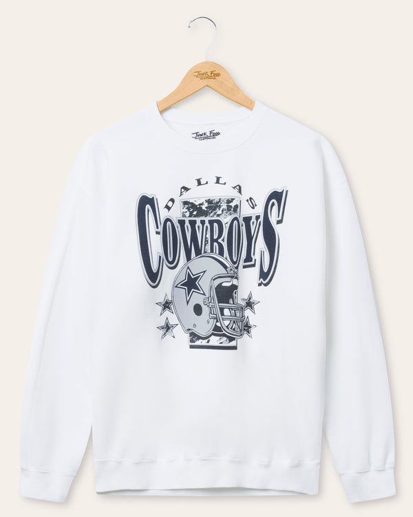 junk food clothing Dallas Cowboys Conversion Flea Market Crew Fleece White