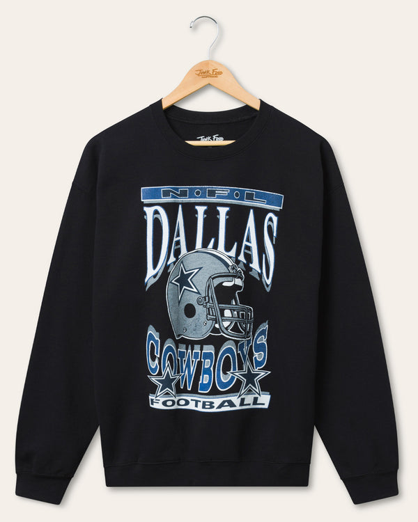 junk food clothing Dallas Cowboys Helmet Flea Market Crew Fleece Black