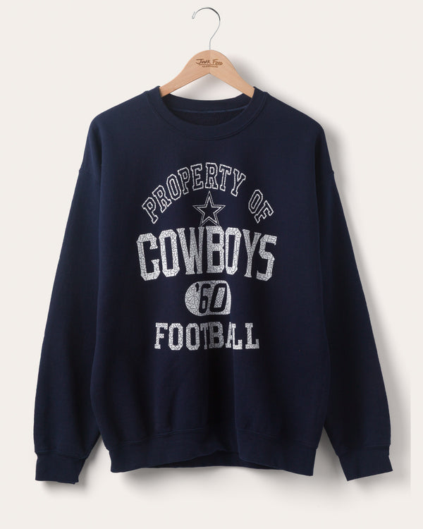 junk food clothing Dallas Cowboys Property Flea Market Crew Fleece Navy