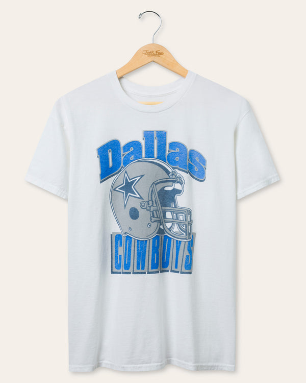 junk food clothing Dallas Cowboys Throwback Helmet Flea Market Tee White