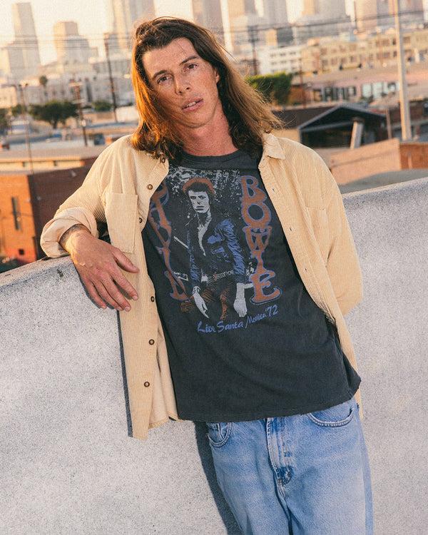 Junk Food Clothing David Bowie Santa Monica '72 Vintage Tee Vintage Black