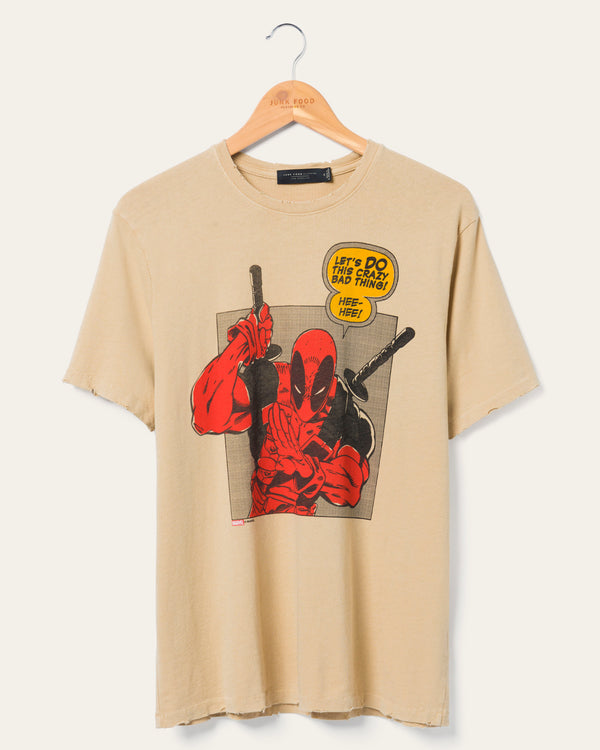 junk food clothing Deadpool Let's Do This Vintage Tee Camel