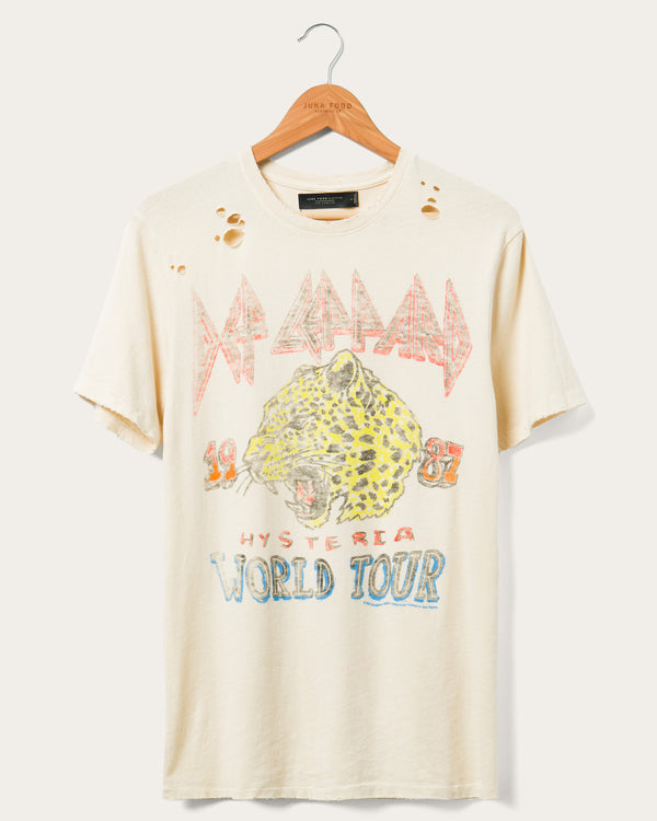 junk food clothing Def Leppard Hysteria Vintage Destroy Tee Birch