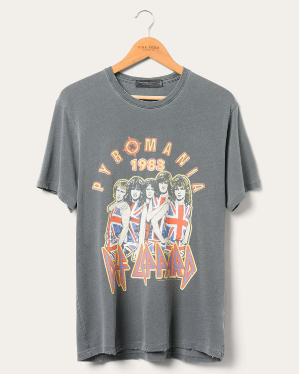 junk food clothing Def Leppard Pyromania Vintage Tee Vintage Black