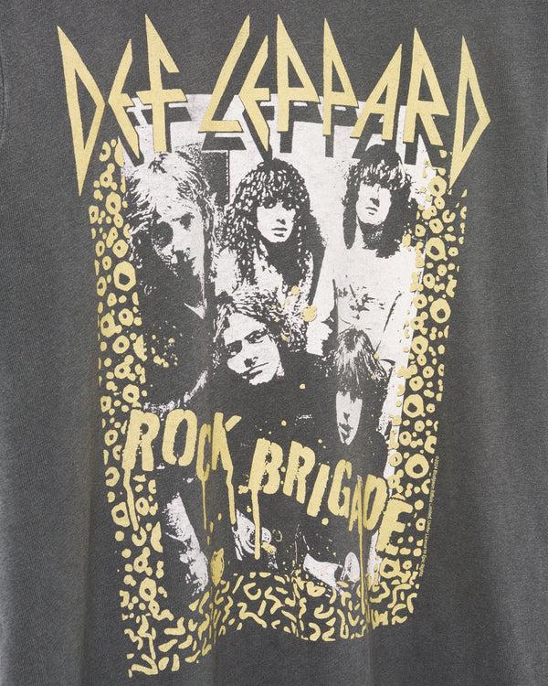 Junk Food Clothing Def Leppard Rock Brigade Vintage Tee Vintage Black