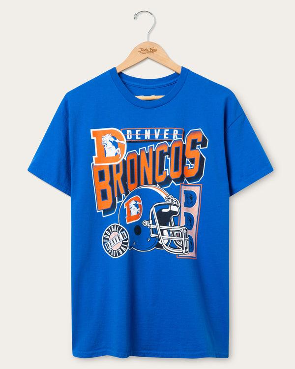 junk food clothing Denver Broncos Checkdown Flea Market Tee Royal