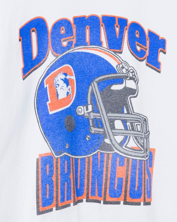 Junk Food Clothing Denver Broncos Throwback Helmet Flea Market Tee White