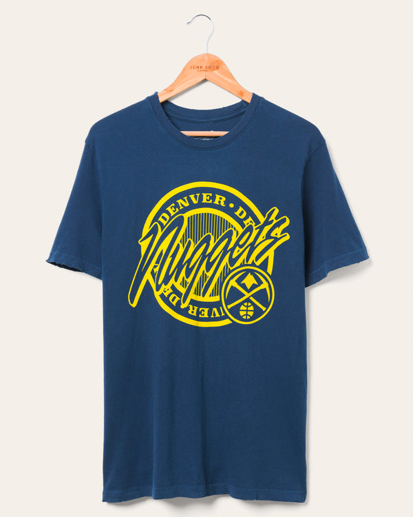 junk food clothing Denver Nuggets Crest Vintage Tee Navy