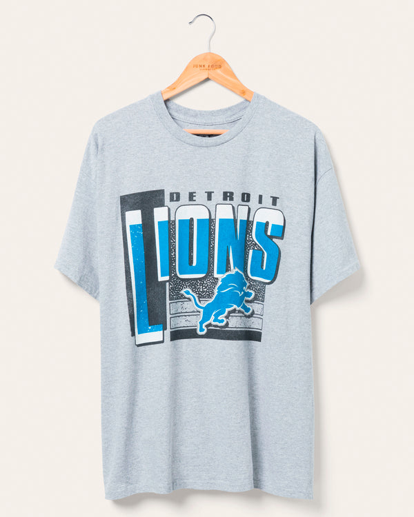 junk food clothing Detroit Lions Complete Tee Heather Gray