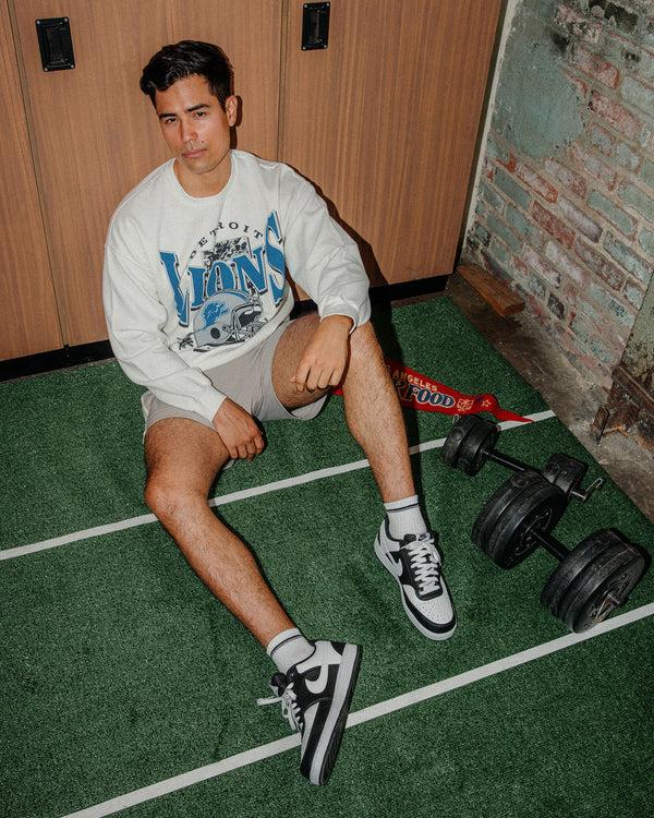 Junk Food Clothing Detroit Lions Conversion Flea Market Crew Fleece White