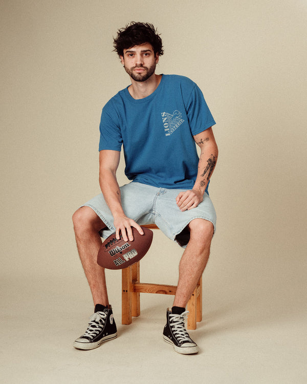 Junk Food Clothing Detroit Lions Drive Tee Lions Blue