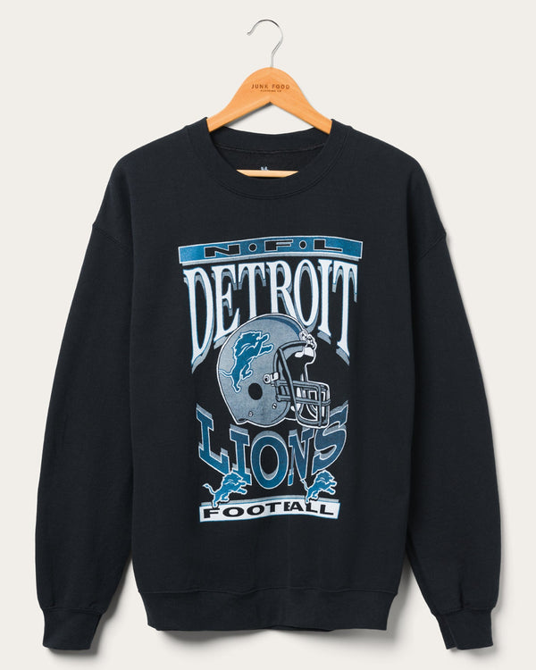 junk food clothing Detroit Lions Helmet Flea Market Crew Black