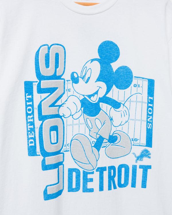 Junk Food Clothing Detroit Lions Mickey Field Tee White