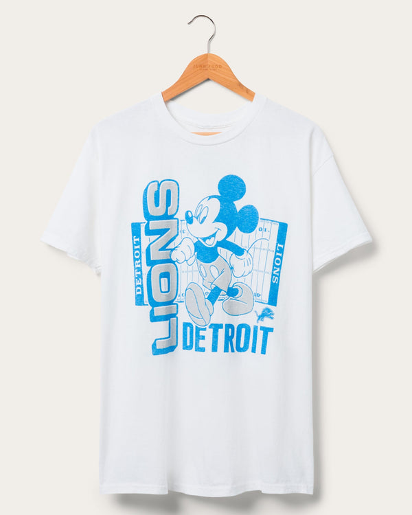 junk food clothing Detroit Lions Mickey Field Tee White