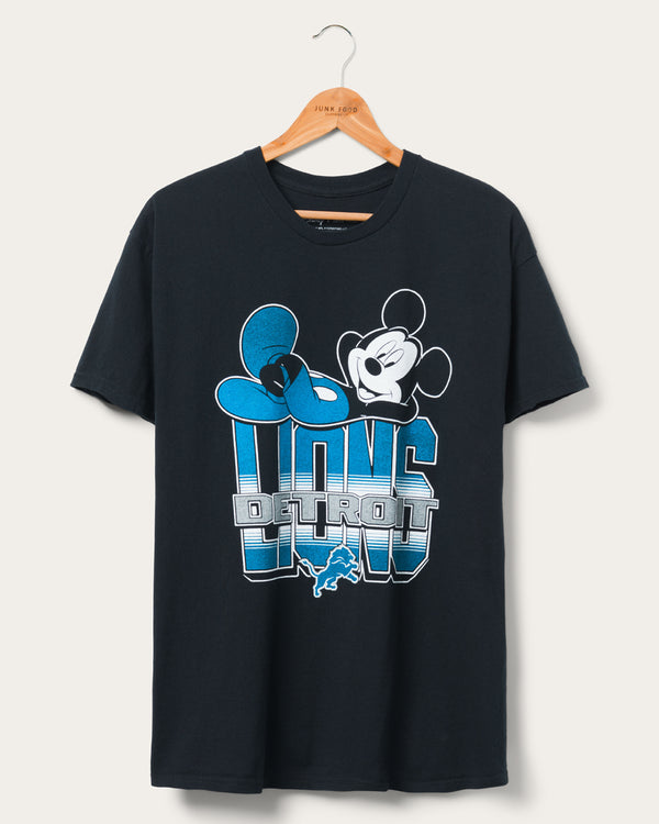 junk food clothing Detroit Lions Mickey Kick Back Tee Black