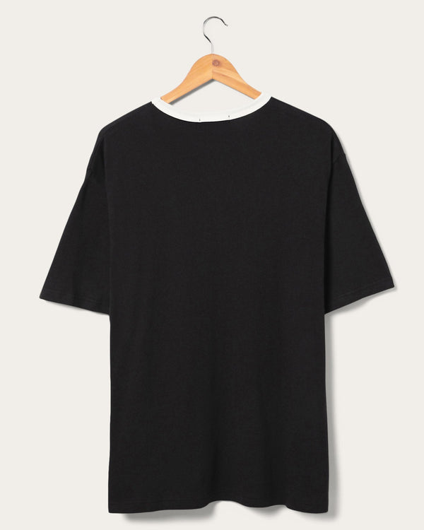 Junk Food Clothing Detroit Lions Oversized Ringer Tee Black