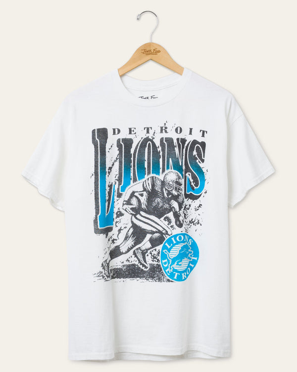 junk food clothing Detroit Lions Rushing Flea Market Tee White