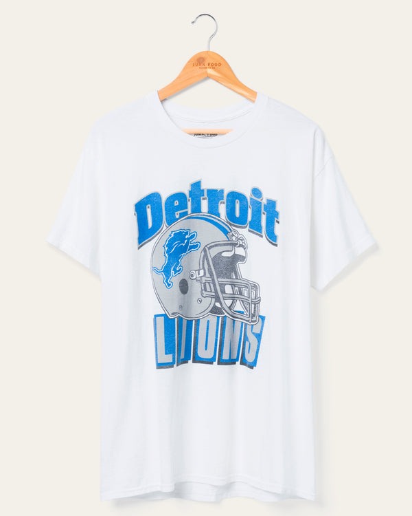 junk food clothing Detroit Lions Throwback Helmet Flea Market Tee White