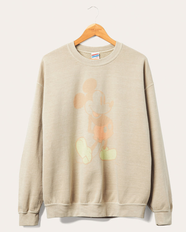 junk food clothing Disney Mickey Mouse Faded Flea Market Fleece Camel