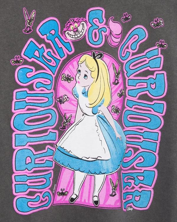 Junk Food Clothing Disney's Alice In Wonderland Curiouser Vintage Tee Vintage Black