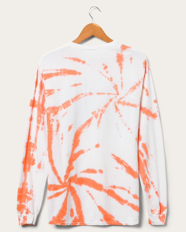 Junk Food Clothing Dolphins Game Time Tie Dye Long Sleeve ORANGE TIE-DYE