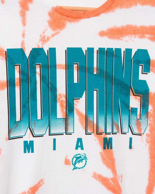 Junk Food Clothing Dolphins Game Time Tie Dye Long Sleeve ORANGE TIE-DYE