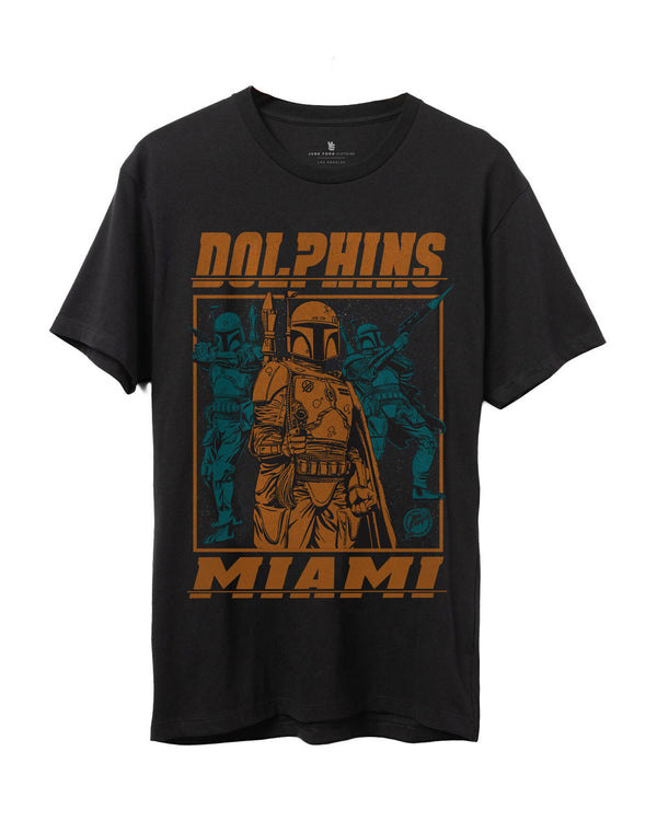 junk food clothing Dolphins Star Wars ™ Boba Fett Showdown Fan Tee Black