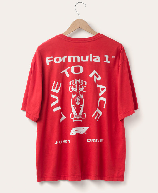 Junk Food Clothing F1 Live To Race Hockey Tee Washed Red