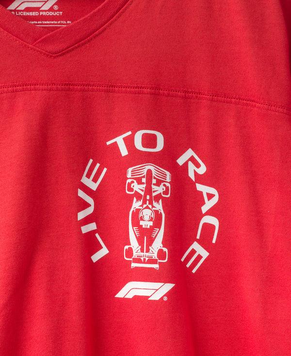 Junk Food Clothing F1 Live To Race Hockey Tee Washed Red