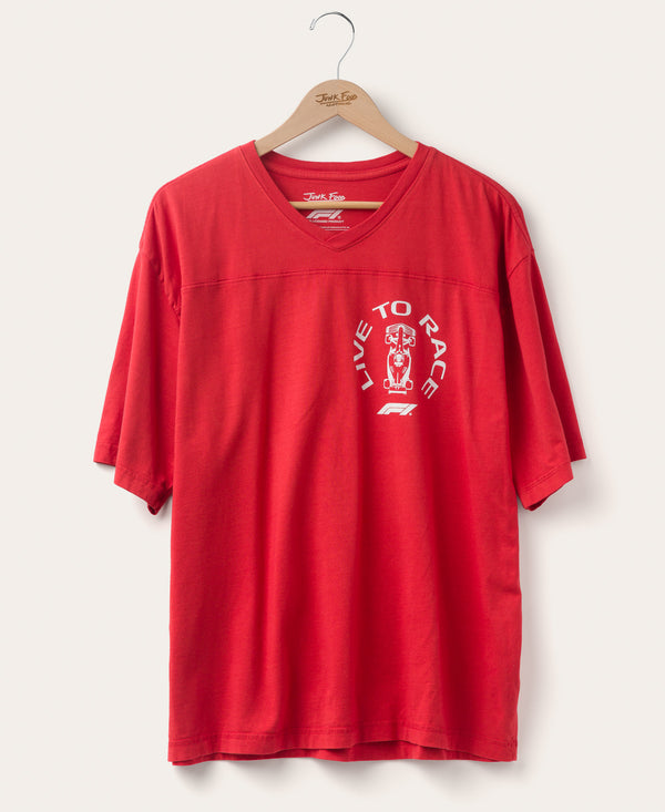 junk food clothing F1 Live to Race Hockey Tee Washed Red