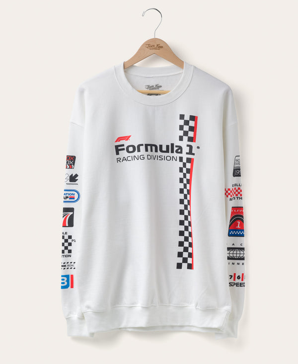 junk food clothing F1 Starting Line Flea Market Fleece White