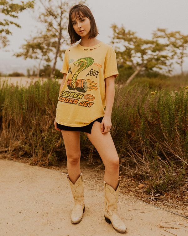 Junk Food Clothing Ford Super Cobra Jet Vintage Tee Yolk Yellow