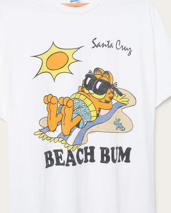 Junk Food Clothing Garfield Beach Bum Flea Market Tee White