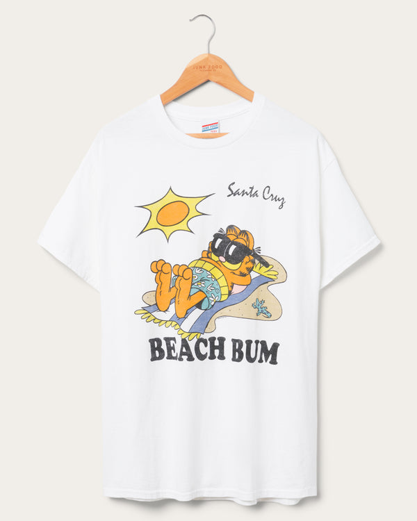 junk food clothing Garfield Beach Bum Flea Market Tee White