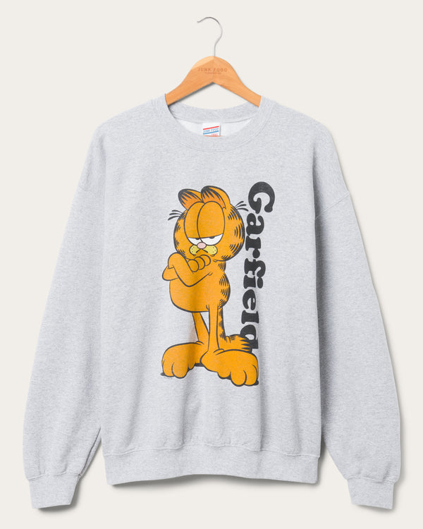 junk food clothing Garfield Flea Market Fleece Heather Grey