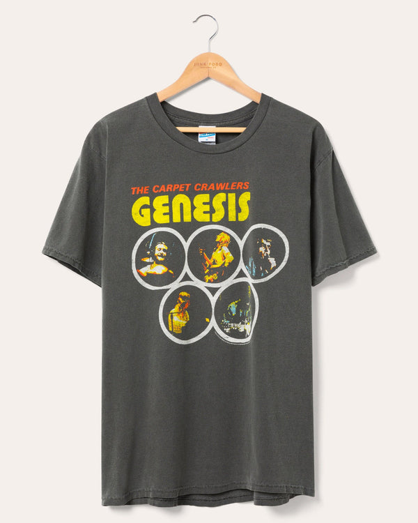 junk food clothing Genesis Carpet Crawlers Flea Market Tee Vintage Black junk food clothing Genesis Carpet Crawlers Flea Market Tee Vintage Black