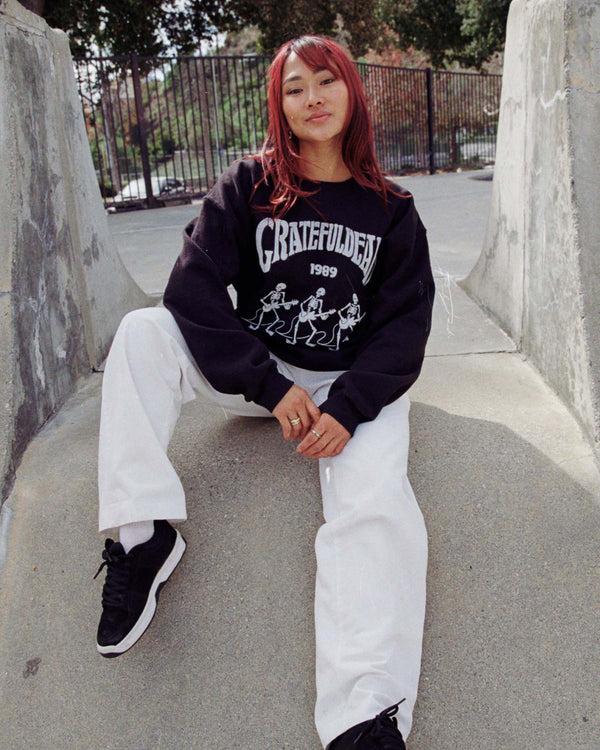 Junk Food Clothing Grateful Dead 1989 Flea Market Fleece Black