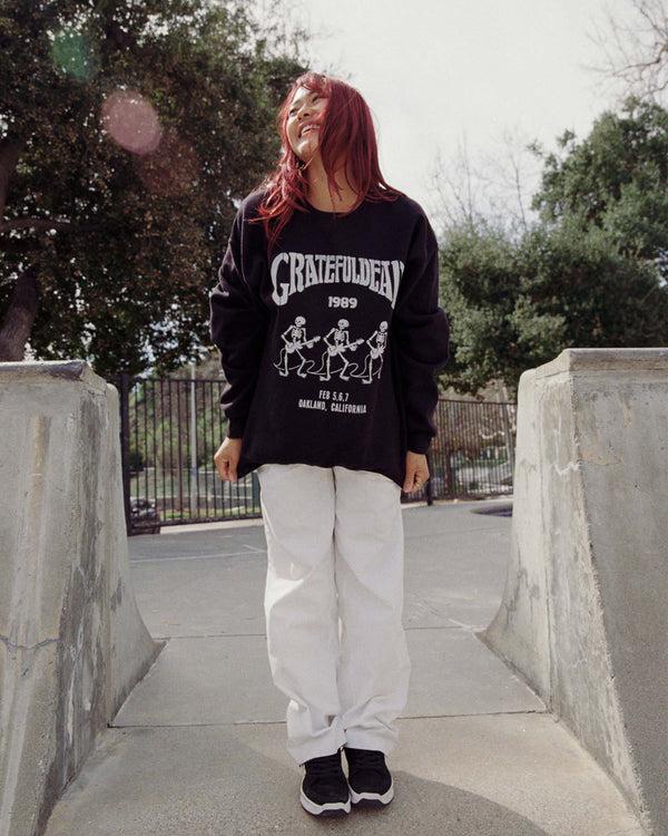 Junk Food Clothing Grateful Dead 1989 Flea Market Fleece Black