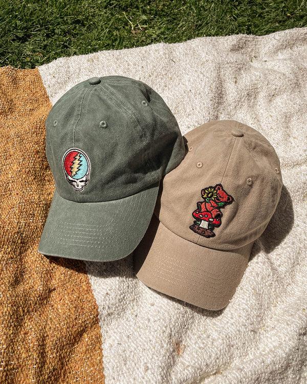 Junk Food Clothing Grateful Dead Bear 90's Cap Sand