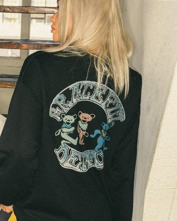 Junk Food Clothing Grateful Dead Colorful Bears Flea Market Fleece Black