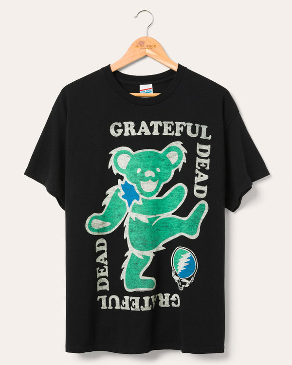 junk food clothing Grateful Dead Dancing Bear Flea Market Tee Black