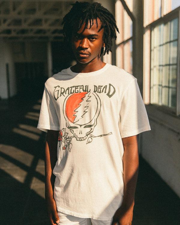 Junk Food Clothing Grateful Dead Hand Drawn Vintage Tee VINTAGE WHITE