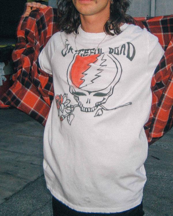 Junk Food Clothing Grateful Dead Hand Drawn Vintage Tee VINTAGE WHITE