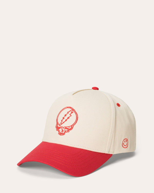 junk food clothing Grateful Dead Red Skull Hat Off White / Red