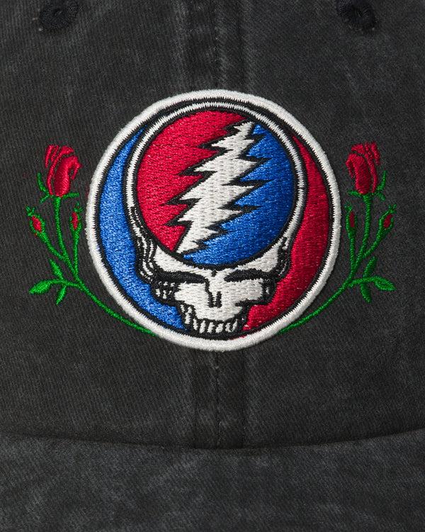 Junk Food Clothing Grateful Dead Rose 90's Cap Vintage Black