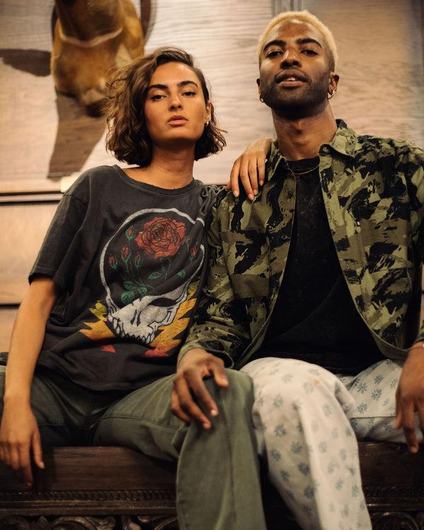 Junk Food Clothing Grateful Dead Roses And Bolts Vintage Tee Vintage Black