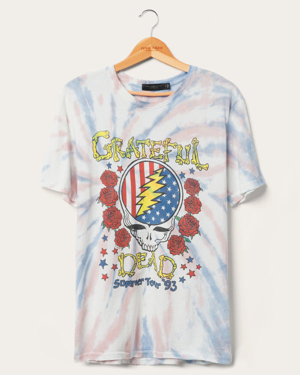 junk food clothing Grateful Dead Summer Tour '93 Vintage Tee Tie Dye