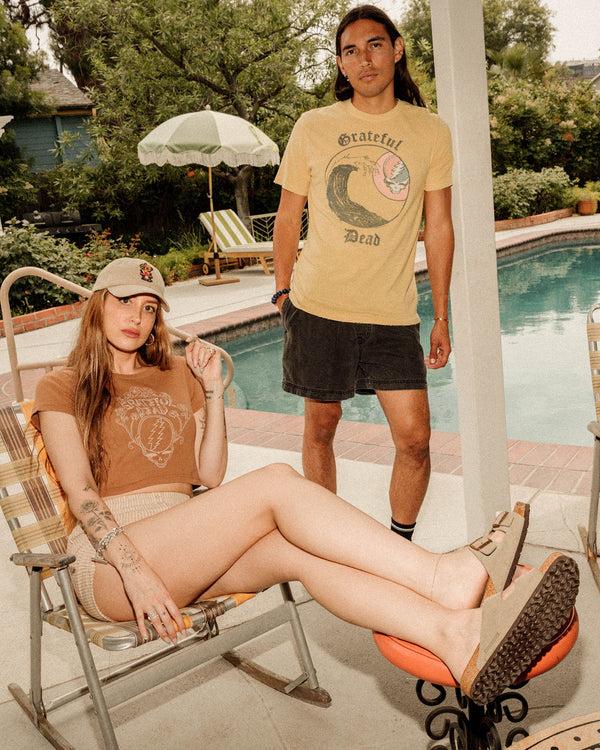 Junk Food Clothing Grateful Dead Wave Vintage Tee Dusty Citron