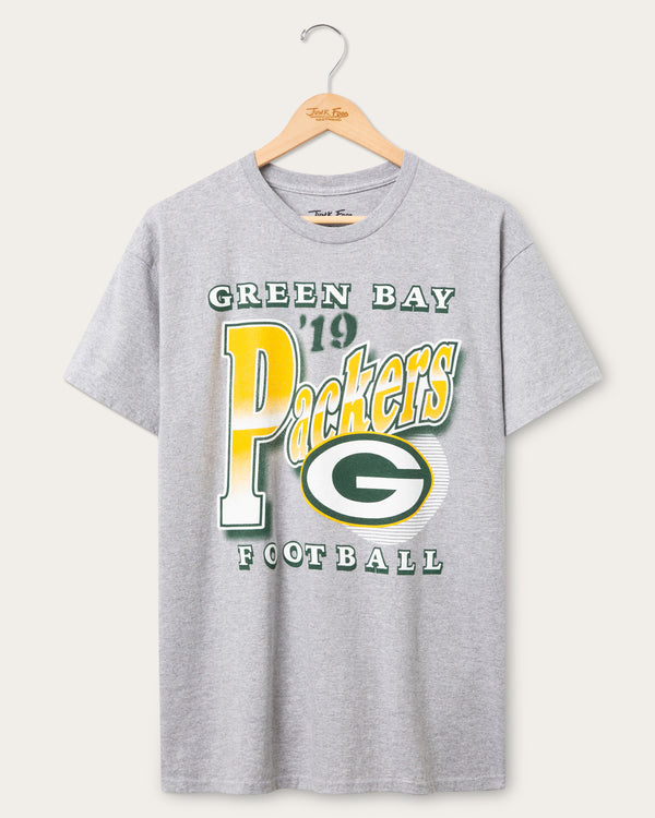 junk food clothing Green Bay Packers Bootleg Flea Market Tee Heather Grey