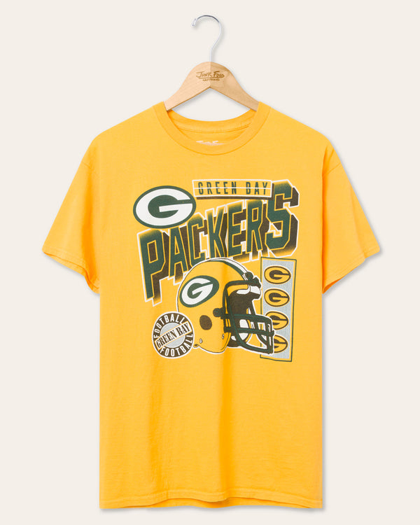 junk food clothing Green Bay Packers Checkdown Flea Market Tee Yellow